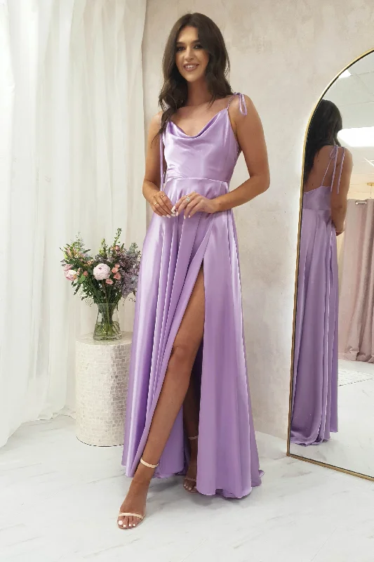 Anna Cowl Neckline Gown | Lilac