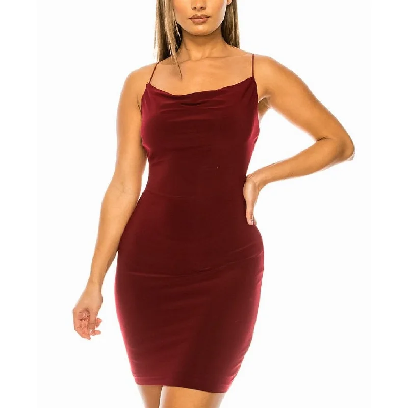 B Darlin Junior's Cowlneck Slip Dress Red Size X-Large