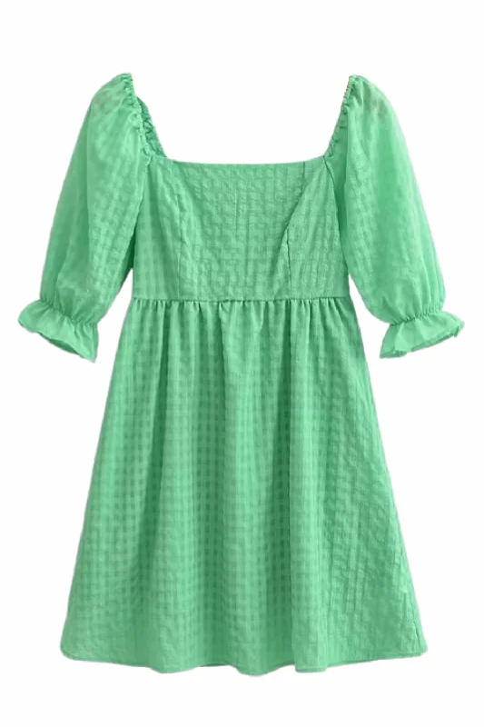 'Hilary' Smocked Square-Neck Dress (2 Colors)