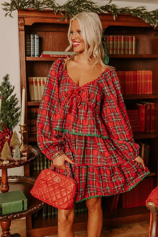 Polished Plaid Tiered Mini Dress