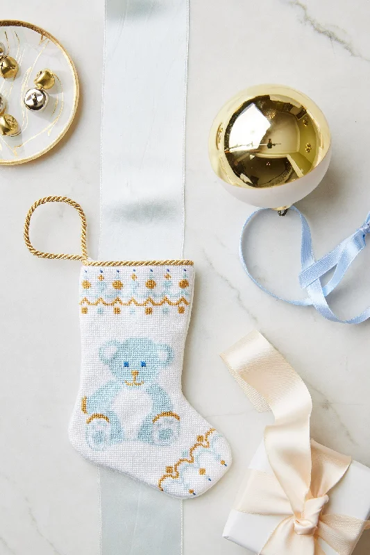 Schuler Studio Blue Bear-y Christmas Mini Stocking