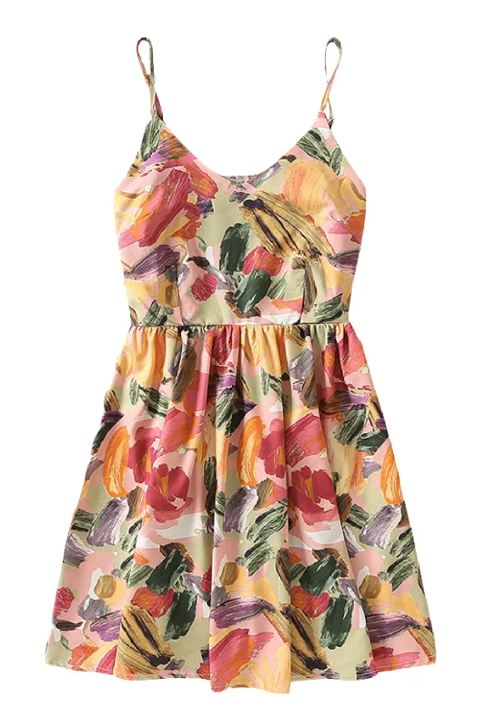 'Vera' Floral Sleeveless Ruched Dress