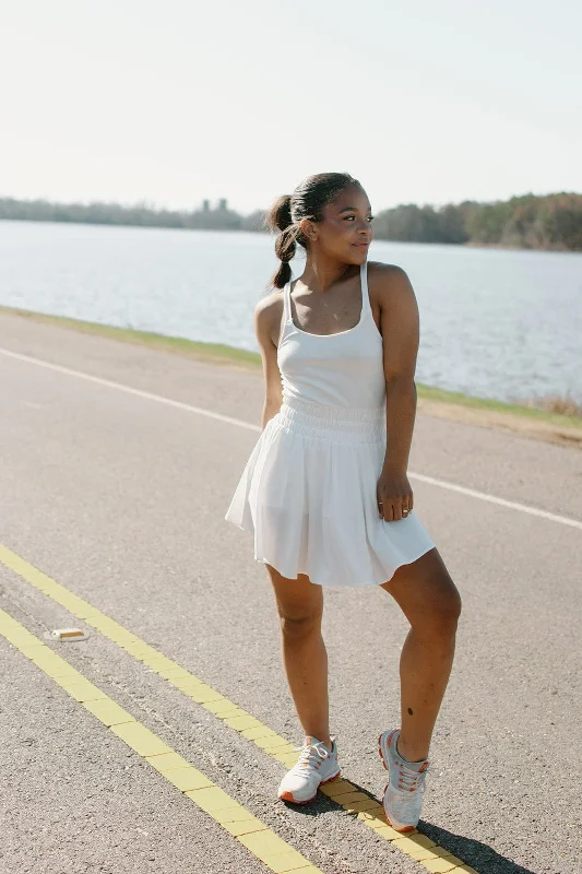 White Athletic Romper Dress