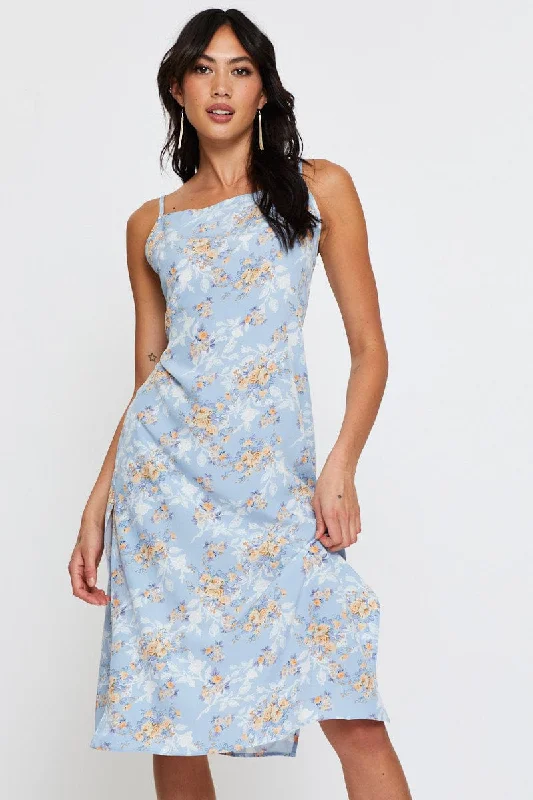 Print Midi Dress Sleeveless